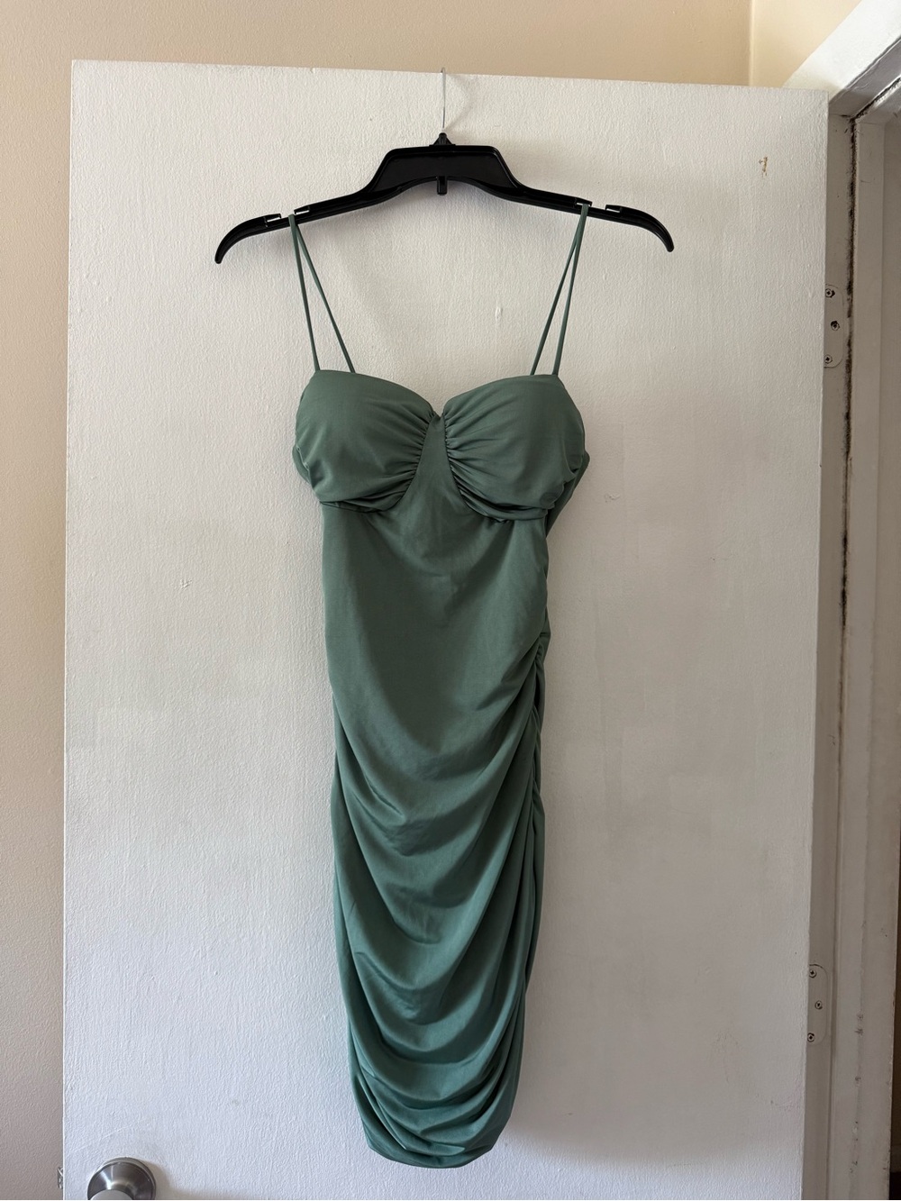 Windsor Sage Green Ruched Bodycon Mini Dress Size Medium